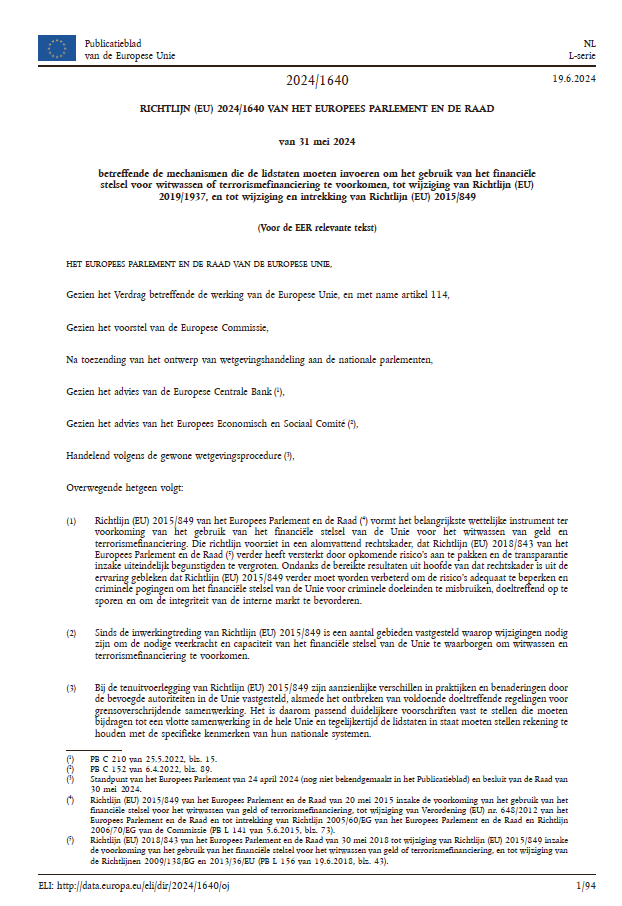 Richtlijn (EU) 2024/1640