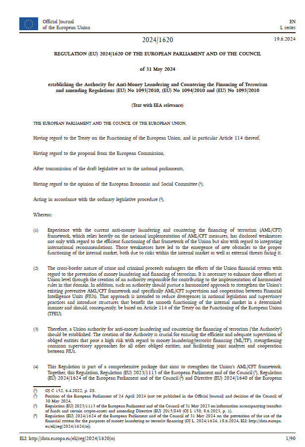 Regulation (EU) 2024/1620