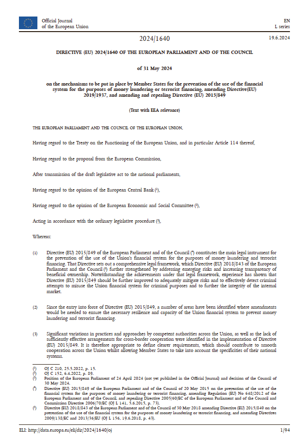 Directive (EU) 2024/1640