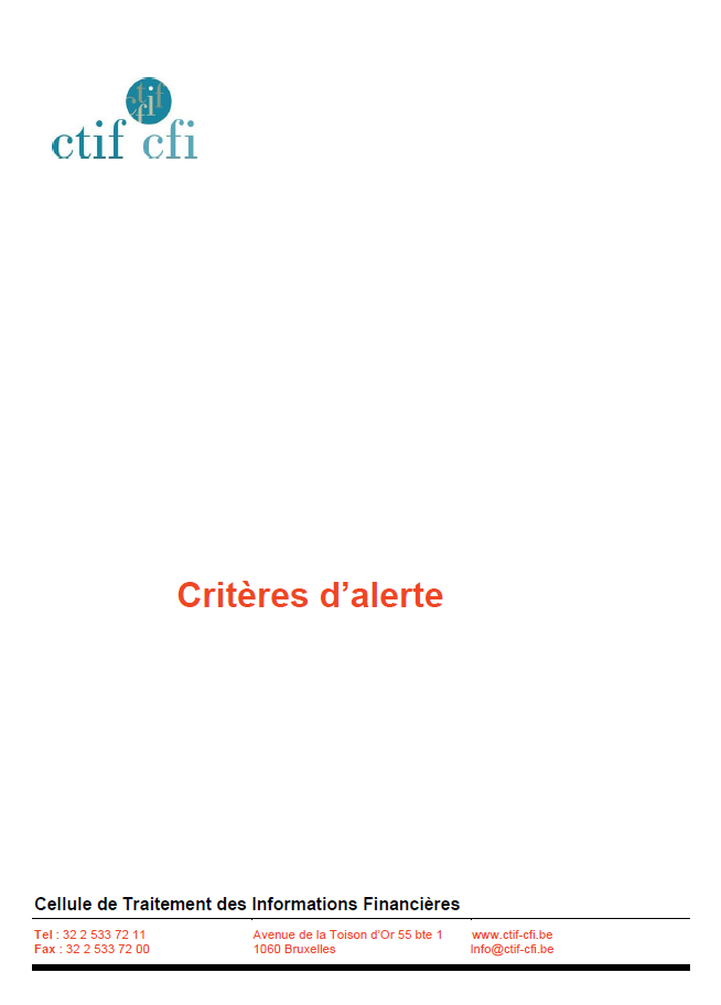 Critères dalerte